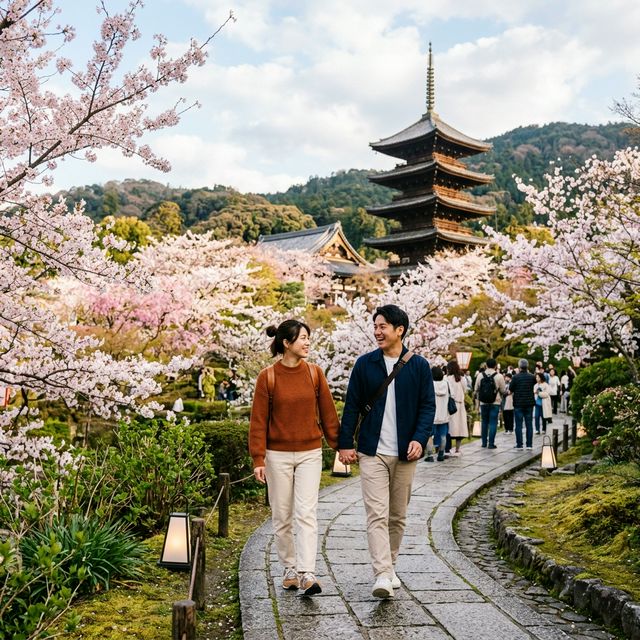 Couple enjoying Japan